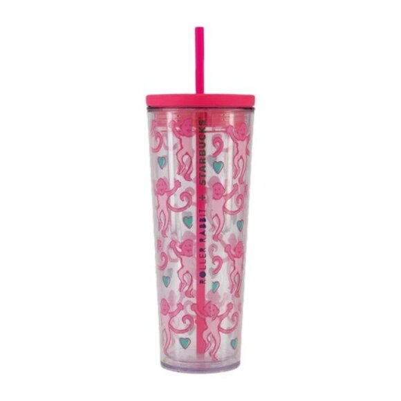 Starbucks Other - Starbucks x Roller Rabbit Lovely Monkey 24oz Pink Cold Cup Holiday 2025 Limited
